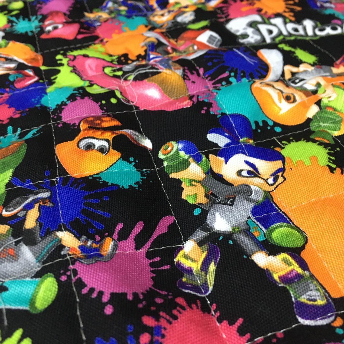 スプラトゥーン　キルティング生地　はぎれ　ハンドメイド