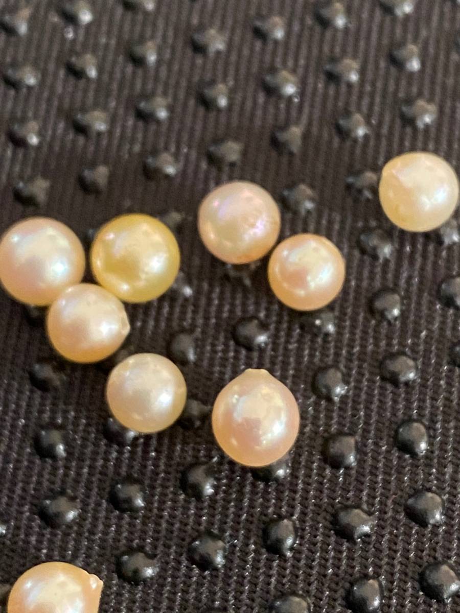 本真珠 白色 約５ｍｍ～６ｍｍ １個玉 ばら売り ピンク色　ゴールド色1個のみ_画像2