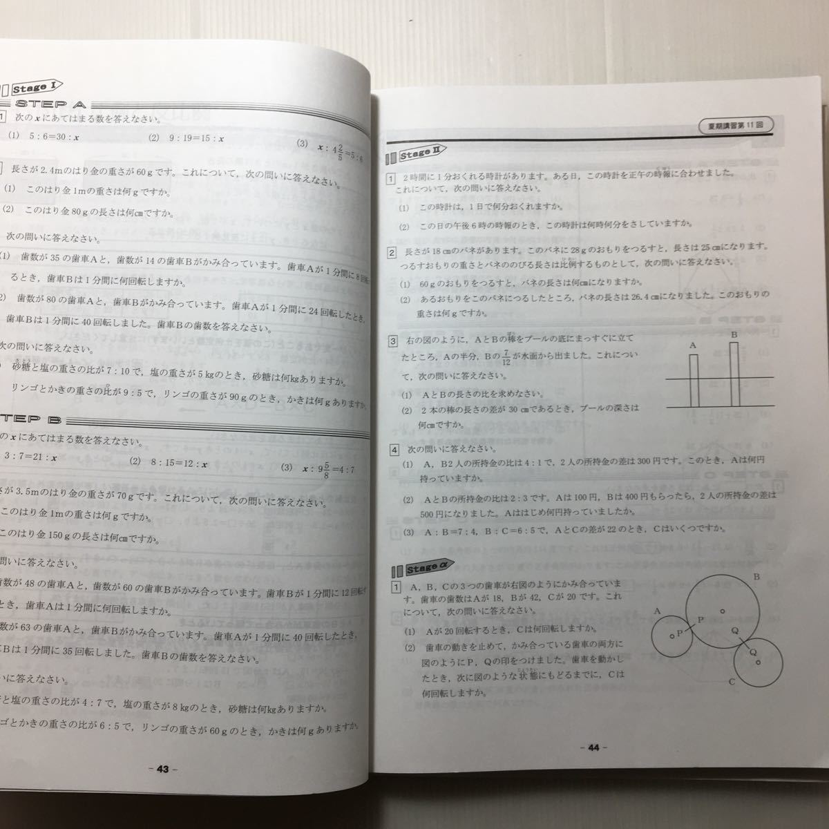 zaa-130♪ アップ教育企画 小5 2019年 夏期講習 夏期テキスト　中学受験用　算数・国語