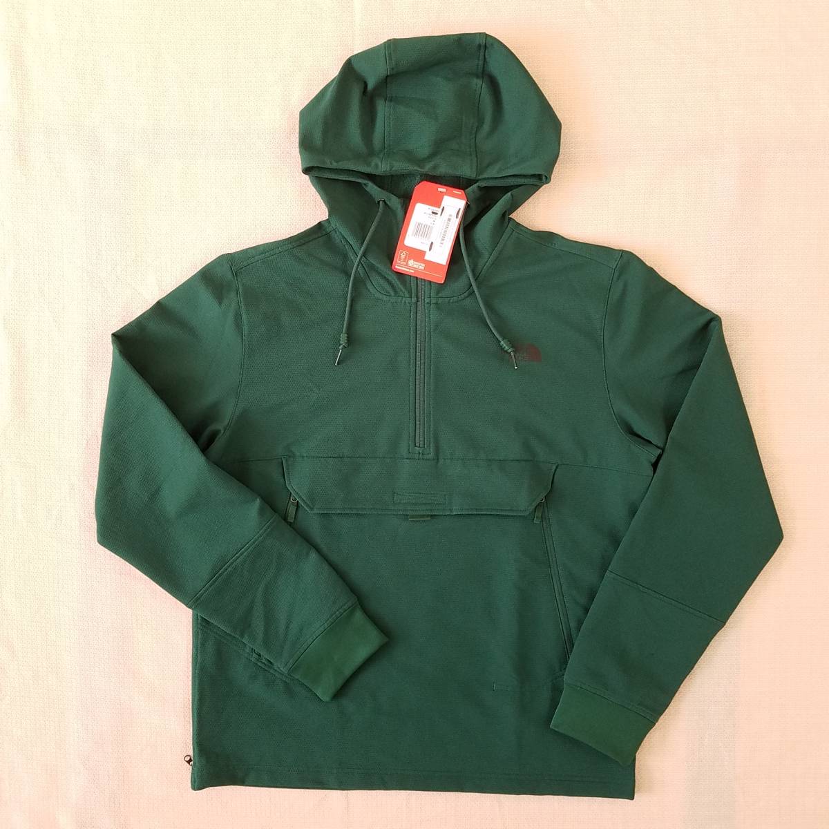 新品!『THE NORTH FACE ザ・ノースフェイス』“M TEKNO RIDGE PULLOVER HOODIE” プルオーバー グリーン サイズM #518／パーカ_画像1