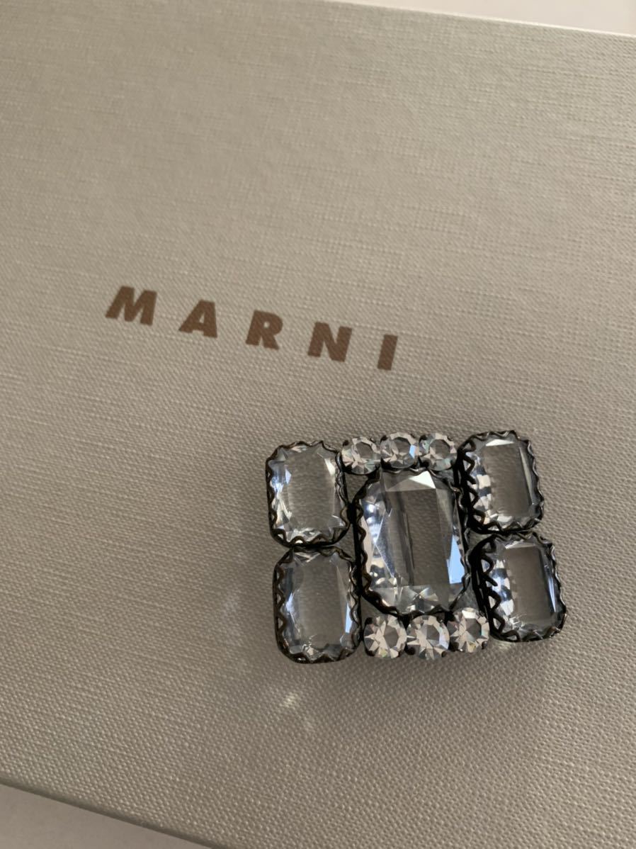 マルニ ビジュー ブローチ MARNI アクセサリー アンティーク クリスタル クリア_画像1