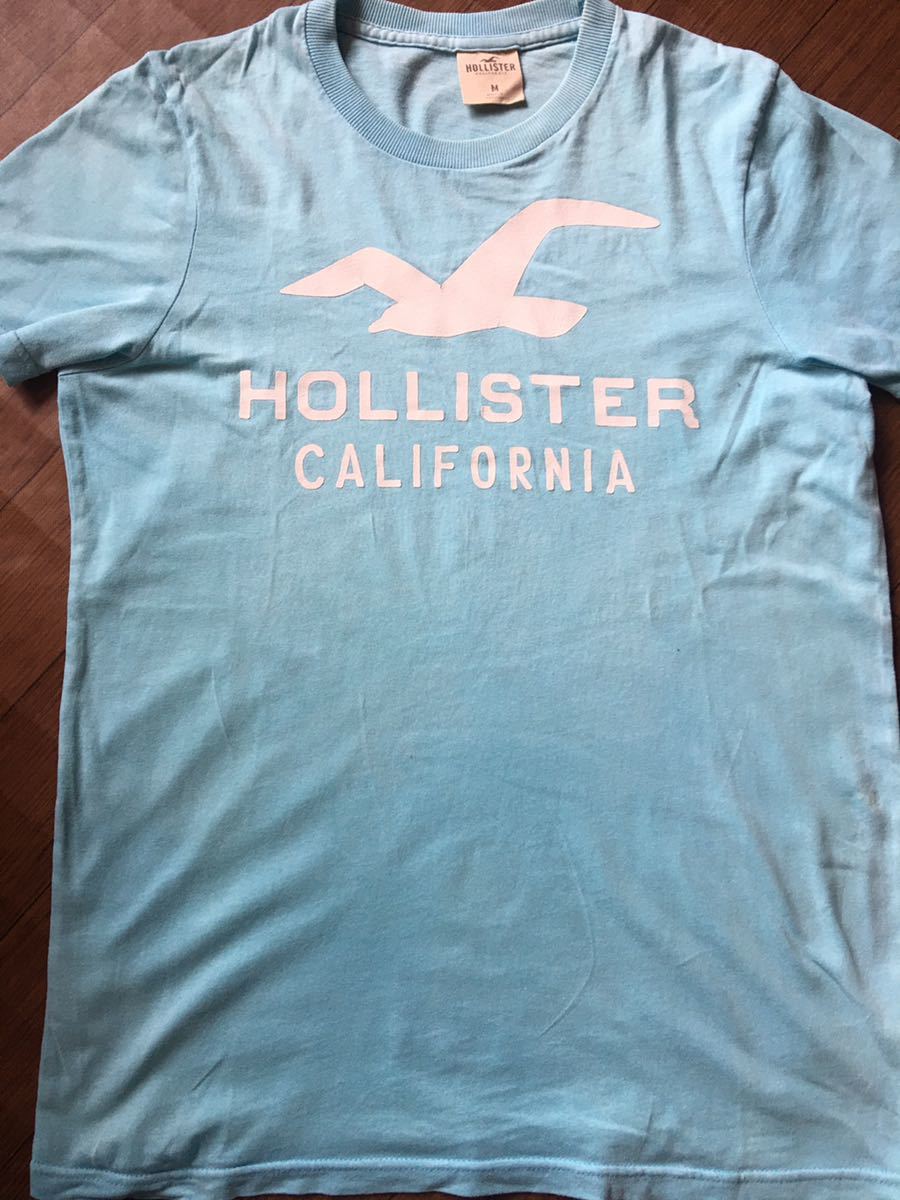 ★ホリスター　Tシャツ　送料無料★HOLLISTER 半袖Tシャツ Mサイズ　アメカジ　古着　水色　カリフォルニア　西海岸_画像1