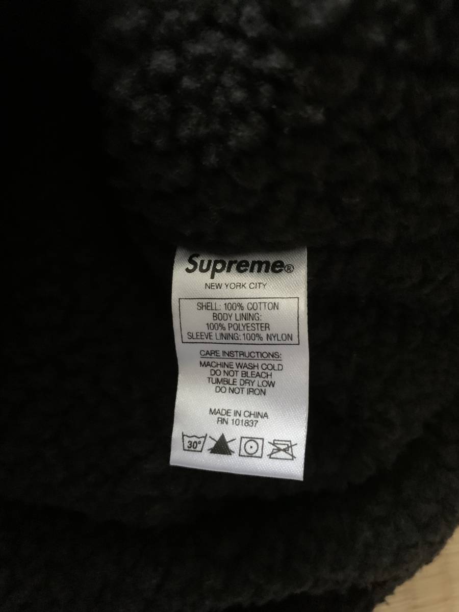 18AW supreme sherpa lined denim shirt black medium_画像7