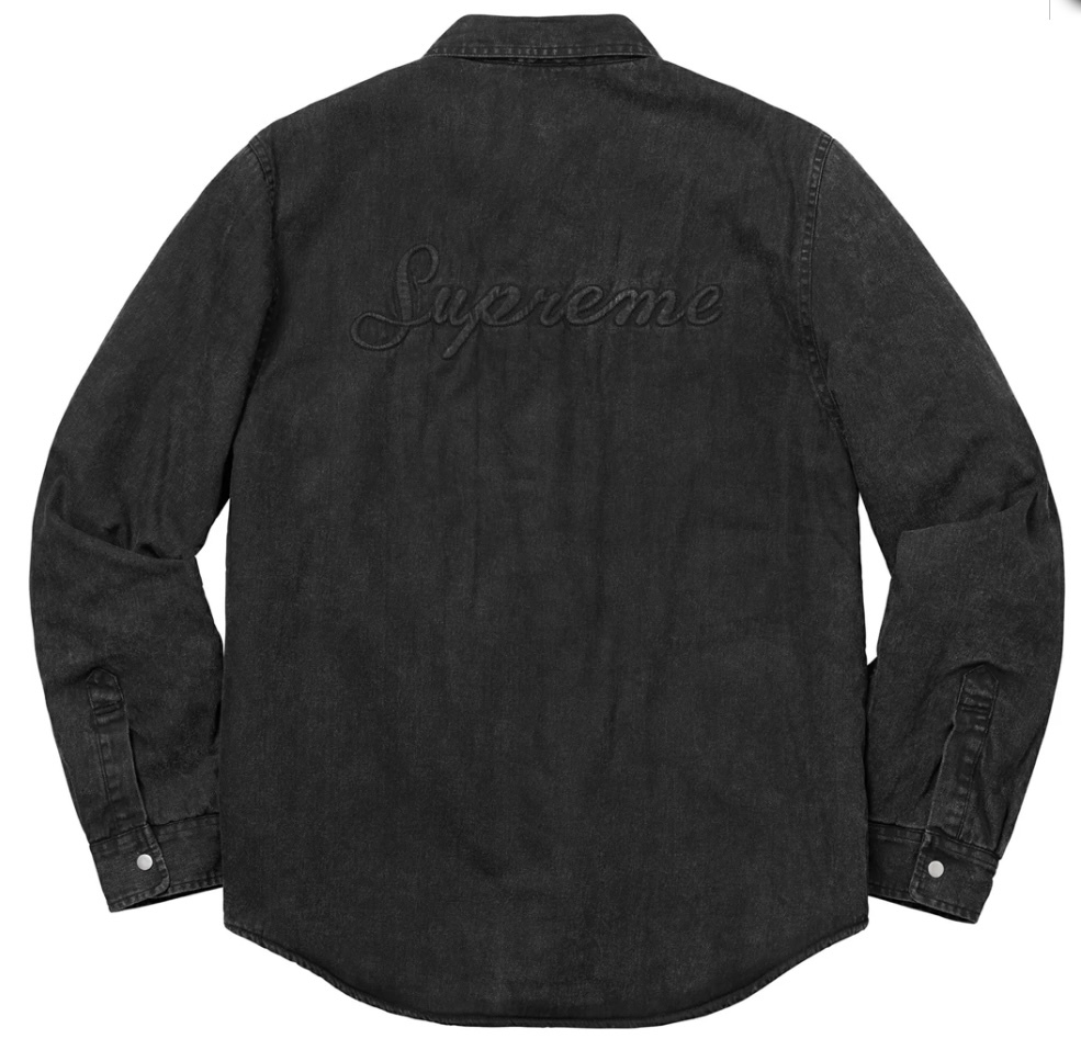 18AW supreme sherpa lined denim shirt black medium_画像3