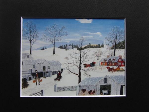  gran ma*mo-zes, winter ranch, rare book of paintings in print ., new goods frame attaching, free shipping,meg30