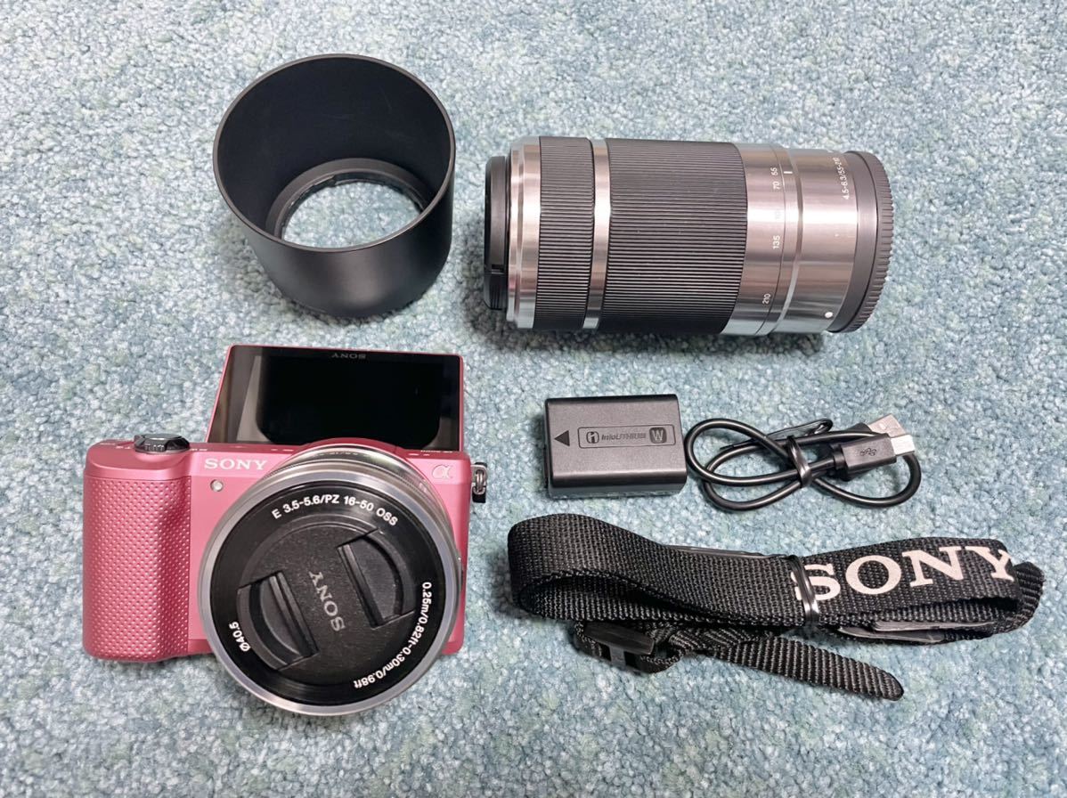 割引クーポン 【美品】ソニー SONY α5000 ダブルズームレンズ ピンク ...