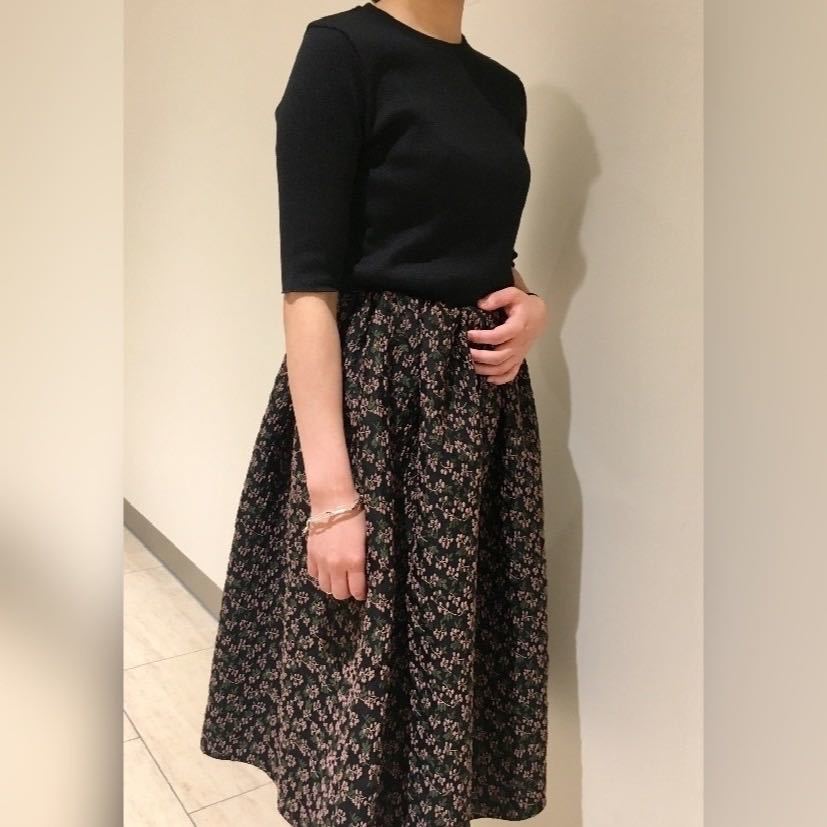 Demi-luxe BEAMS デミルクスビームス フラワー刺繍スカート