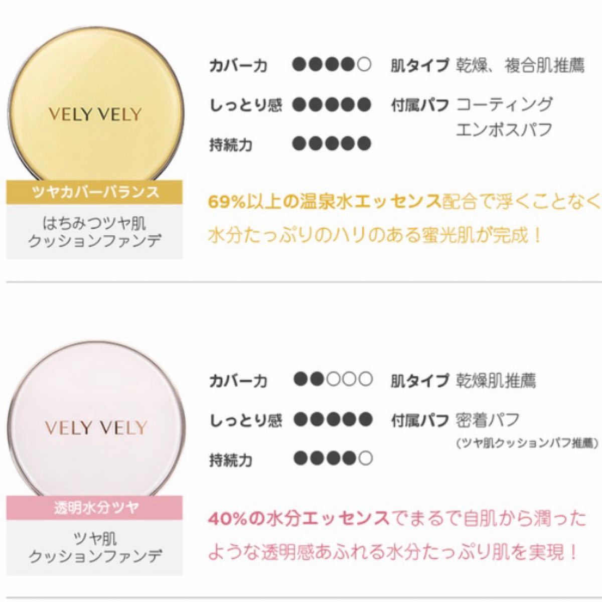 ブリーブリー VELY VELY はちみつツヤ肌クッションファンデ 21号 本体｜PayPayフリマ