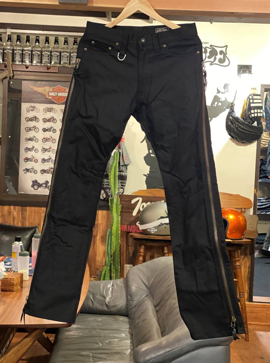 【SKULL FLIGHT】冬暖夏涼　30インチ　SS PANTS type４　ブラック　ストレッチブーツカット　脱着インナー付　スカルフライト_画像1