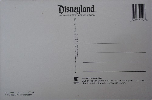 603【ハガキ】絵葉書 ポストカード/ディズニーパーク Disneyland Park/シンデレラ城/the happiest place on earth/Vintage Rare レア_画像2