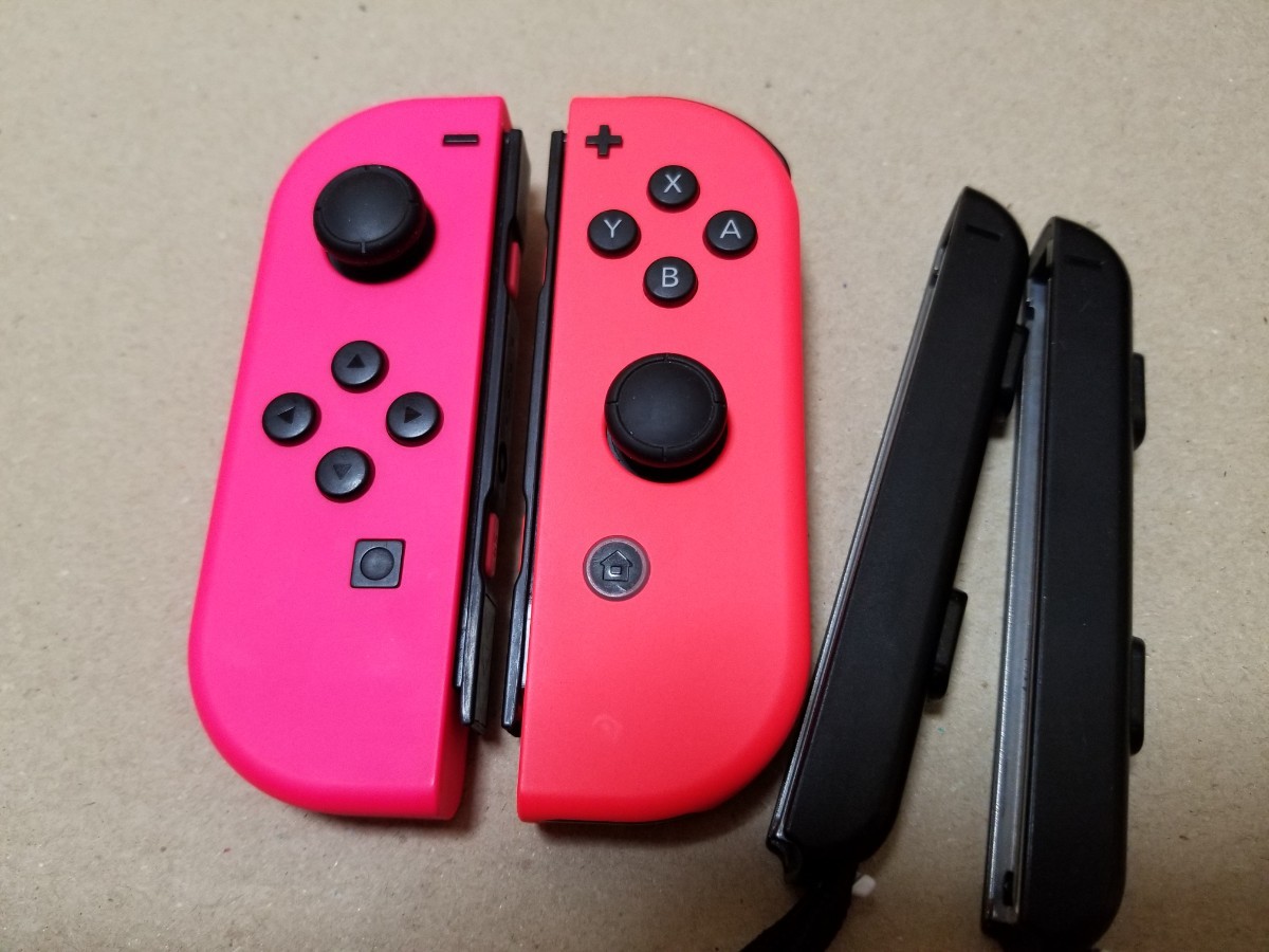 美品NINTENDO SWITCH Joy-Con ネオンレッド／ネオンピンク-