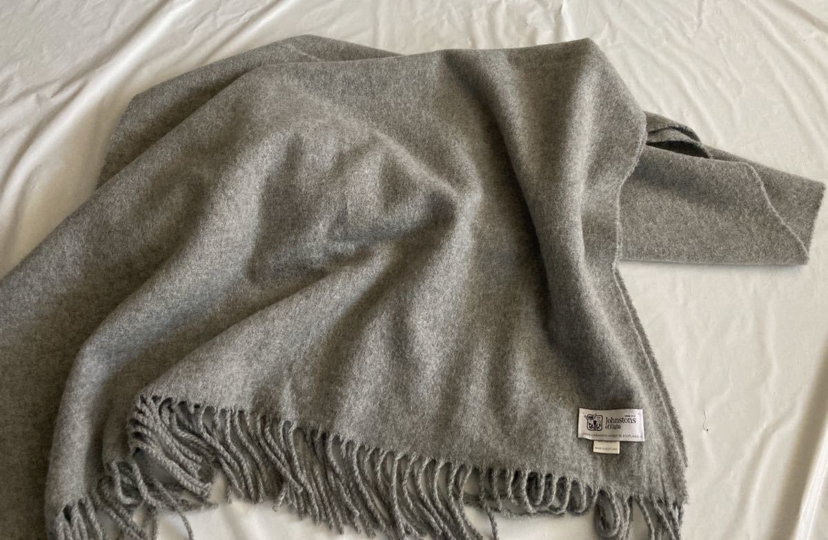 超お買い得！】 無地 グレー系 CASHMERE 大判ストール カシミヤ