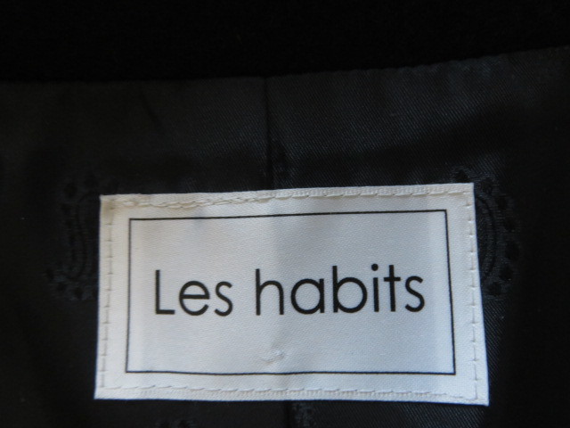 # как новый прекрасное качество прекрасный товар [les habits] leather binf высококлассный шерсть бушлат [38]9 номер M черный бушлат c664