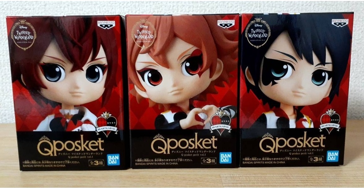 5個セット ツイステッドワンダーランド ハーツラビュル寮 Qposket petit ツイステ リドル エース デュース スペード 缶バッジ フィギュア