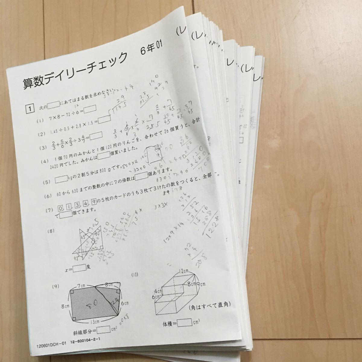 SAPIXサピックス小6算数デイリーチェック1年分 問題用紙書込有 SAPIXサピックス小6算数デイリーチェック1年分 問題用紙書込有