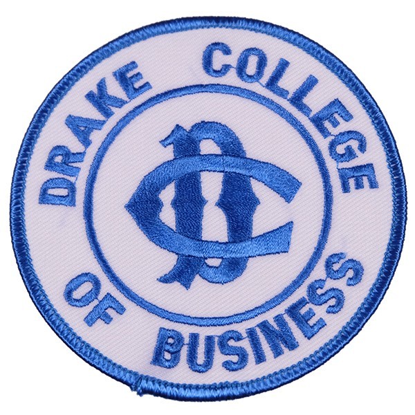 EF55 DRAKE COLLEGE OF BUSINESS 丸形 ワッペン パッチ ロゴ エンブレム アメリカ 米国 USA 輸入雑貨_画像1