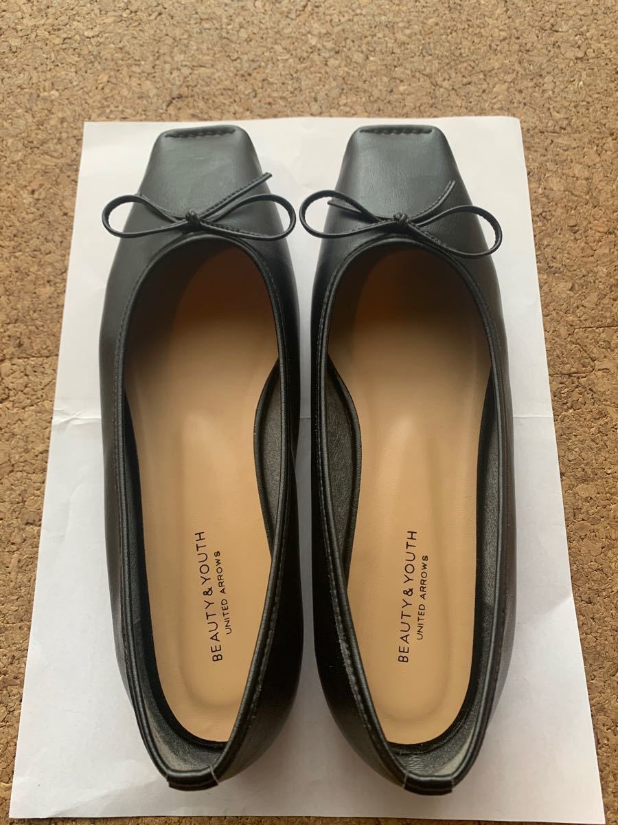 BEAUTY&YOUTH UNITED ARROWS スクエアステッチ バレエシューズ 37/24cm