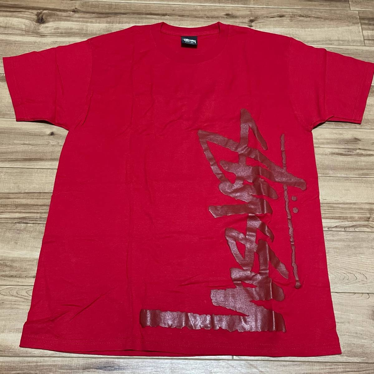 【M】 USA正規品 Stussy ステューシー 立体 ショーンフォントロゴ 半袖 Tシャツ 赤 ストリート 西海岸 スケーター 綿100% (41)