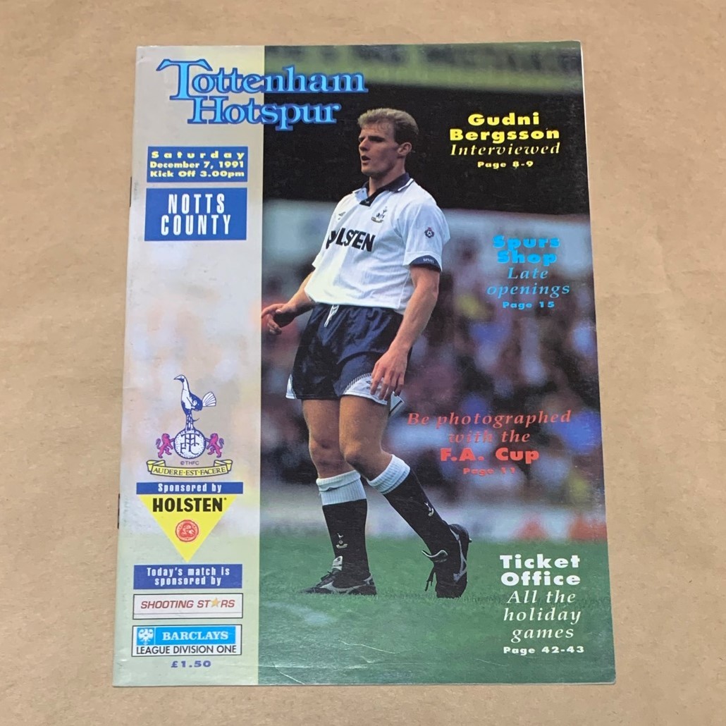 トッテナムホットスパー マッチデープログラム ノッツカウンティー戦 1991年 送料無料 Tottenham Hotspur スパーズ プレミア 超貴重 激レア_画像1