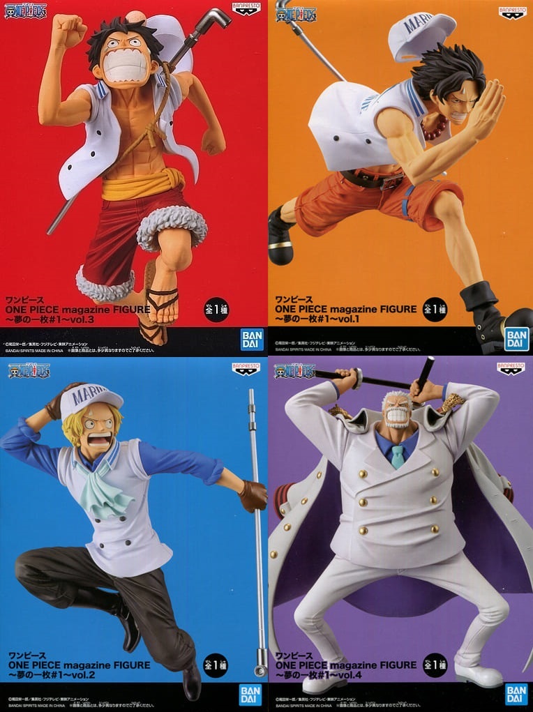 ワンピース One Piece Magazine Figure 夢の一枚 1 全4種セット ルフィ サボ エース ガープ その他 売買されたオークション情報 Yahooの商品情報をアーカイブ公開 オークファン Aucfan Com