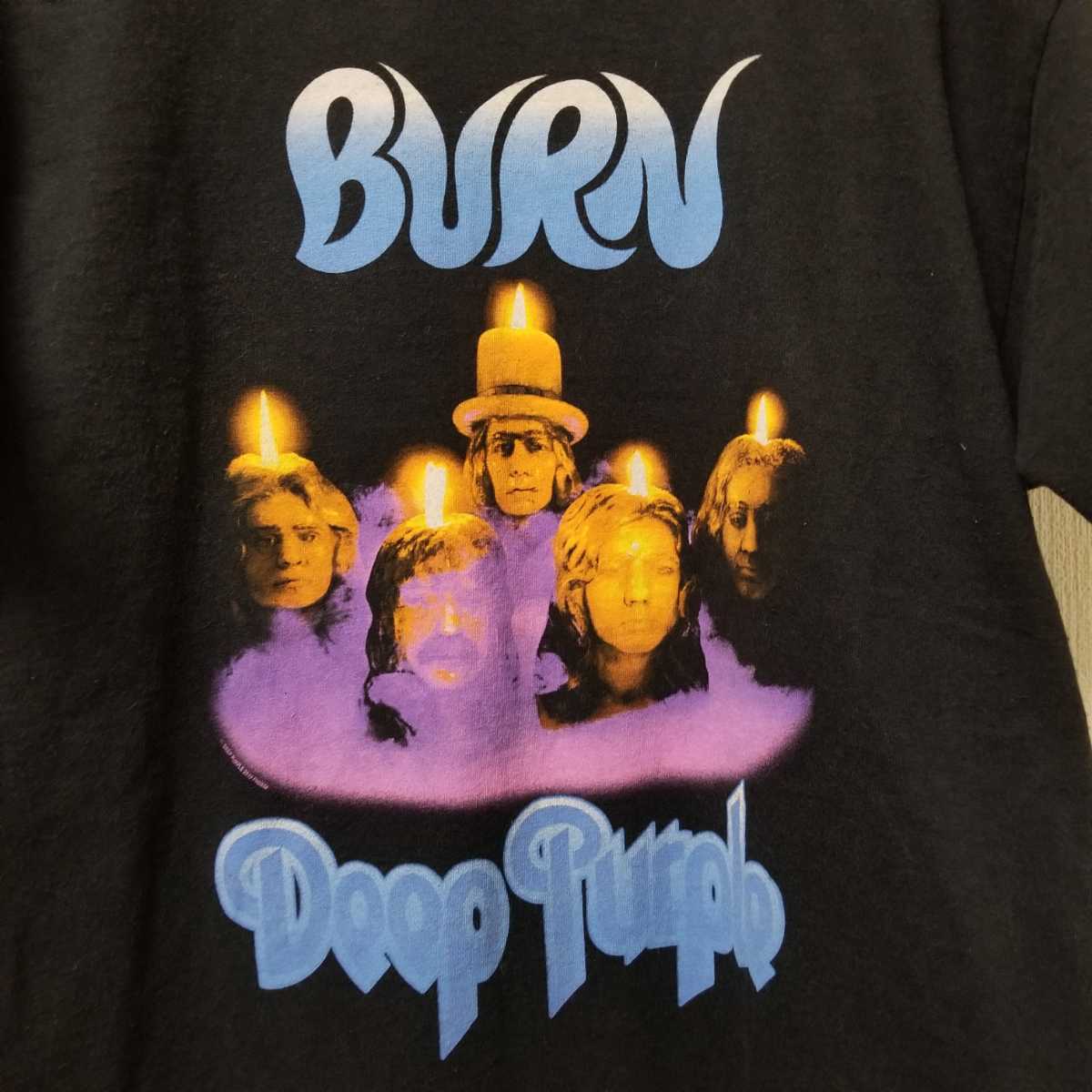  deep purple T-shirt band lock BURN black black L rank 03C0902