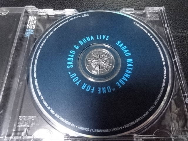 渡辺貞夫「"ONE FOR YOU" SADAO & BONA LIVE」2006年輸入盤KOC-CD-4191 RICHARD BONA_画像2