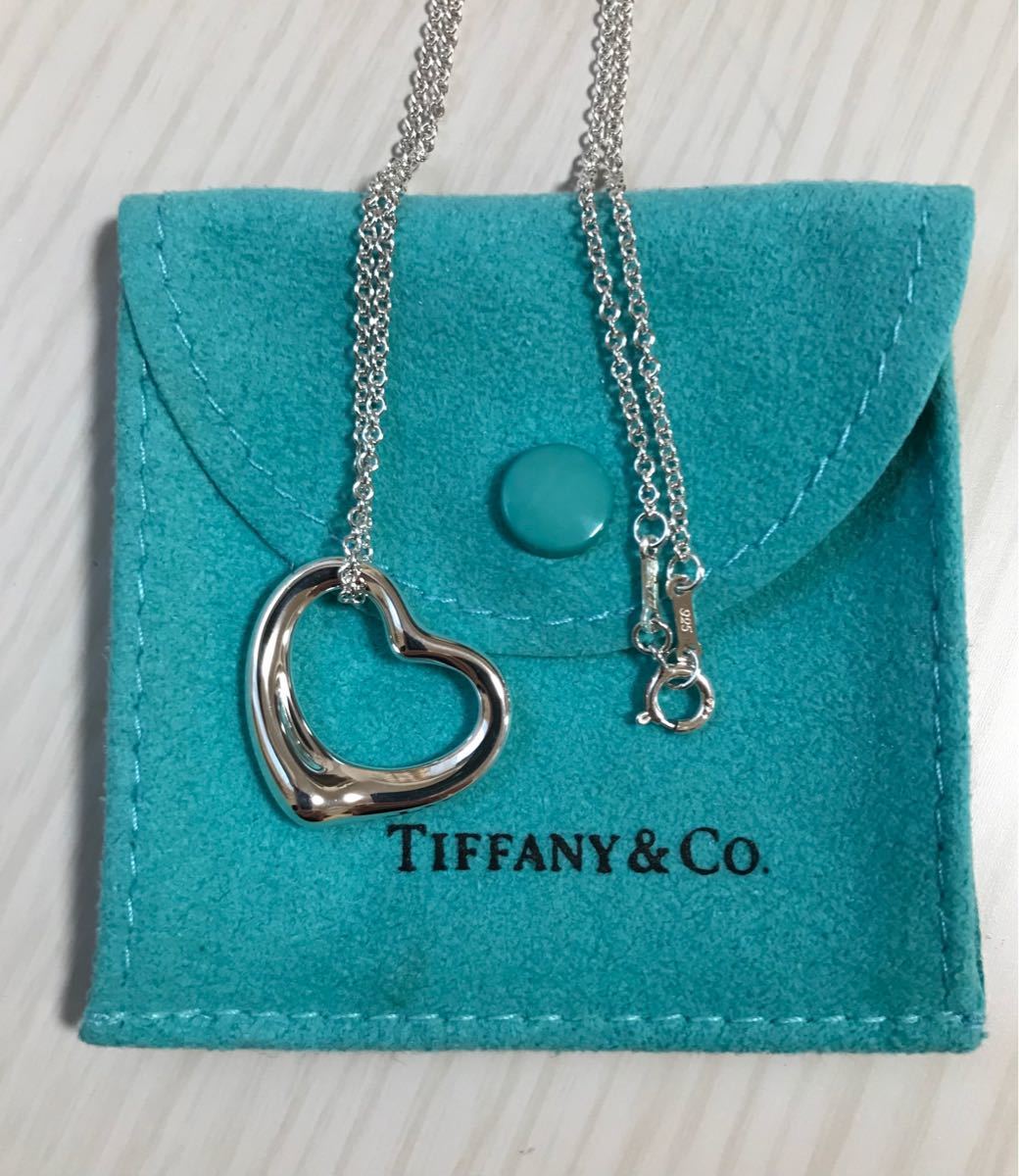 即発送】美品 ティファニー TIFFANY オープンハートネックレス Mサイズ