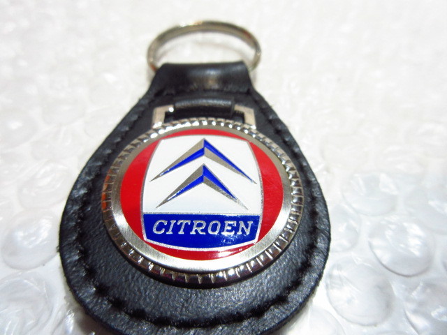 [Spiral] Citroen real leather key holder S/ aluminium emblem [type3] new goods /CITROEN/