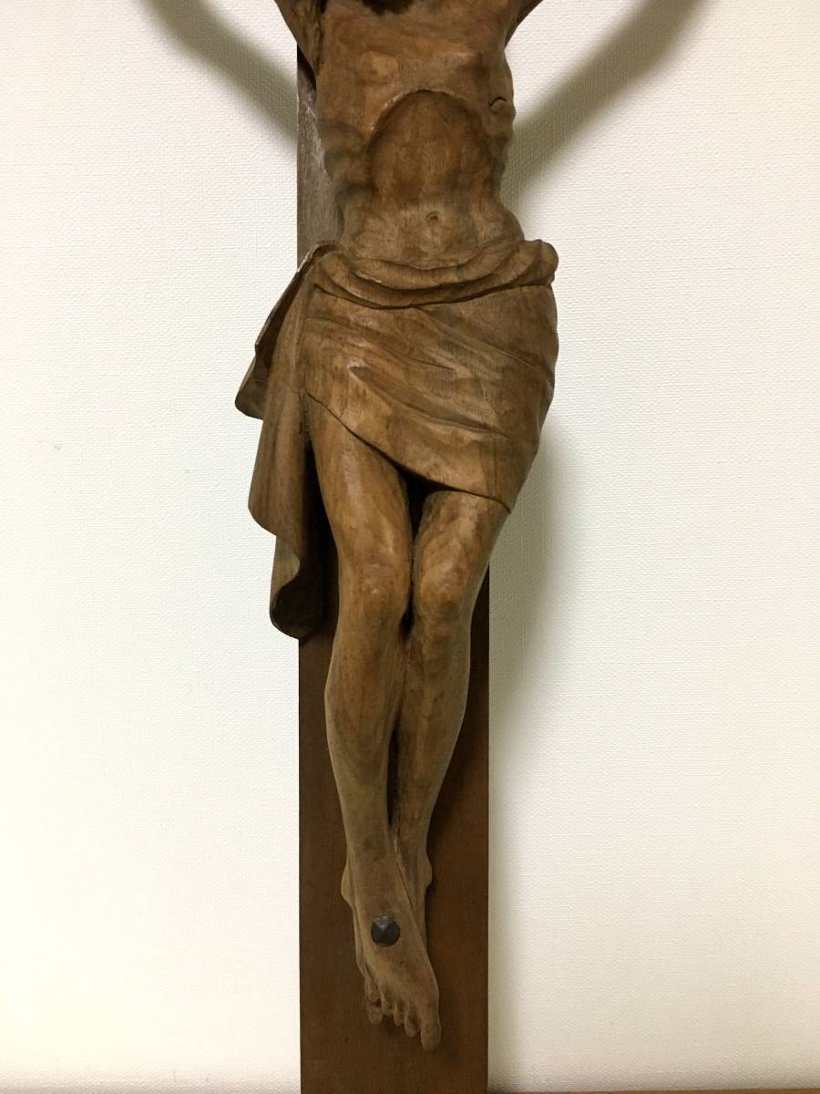 INRI * 10 character .*ies*ki list image / wooden / Vintage 78cm