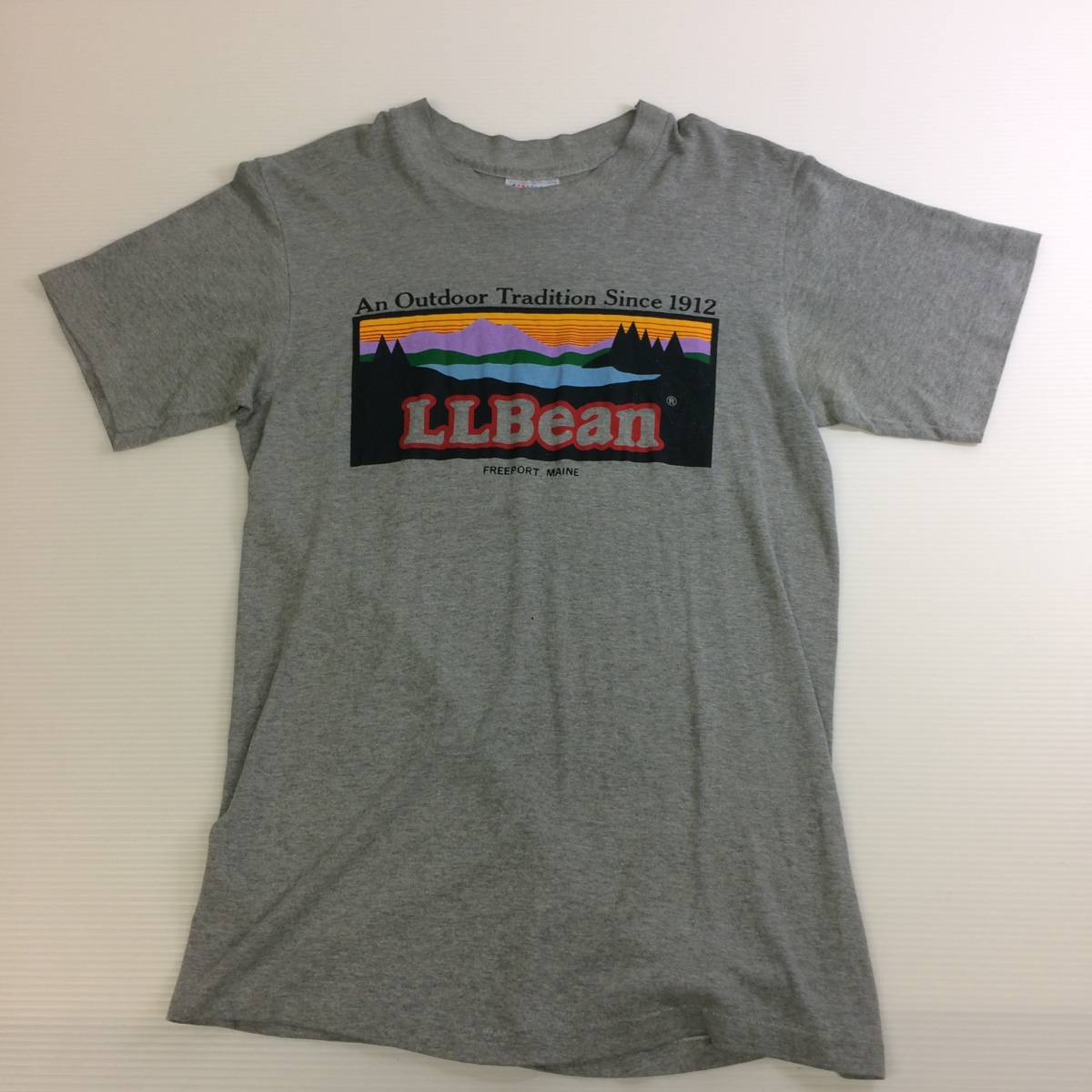 80s USA製 hanes llbean tシャツ グレー Mサイズ エルエルビーン