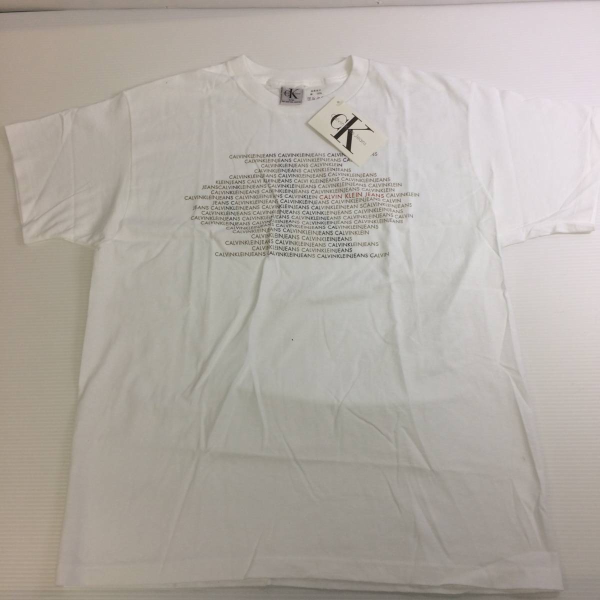 デッドストック USA製 90s Calvin Klein カルバンクライン Tシャツ ホワイト S/Mサイズ_画像2