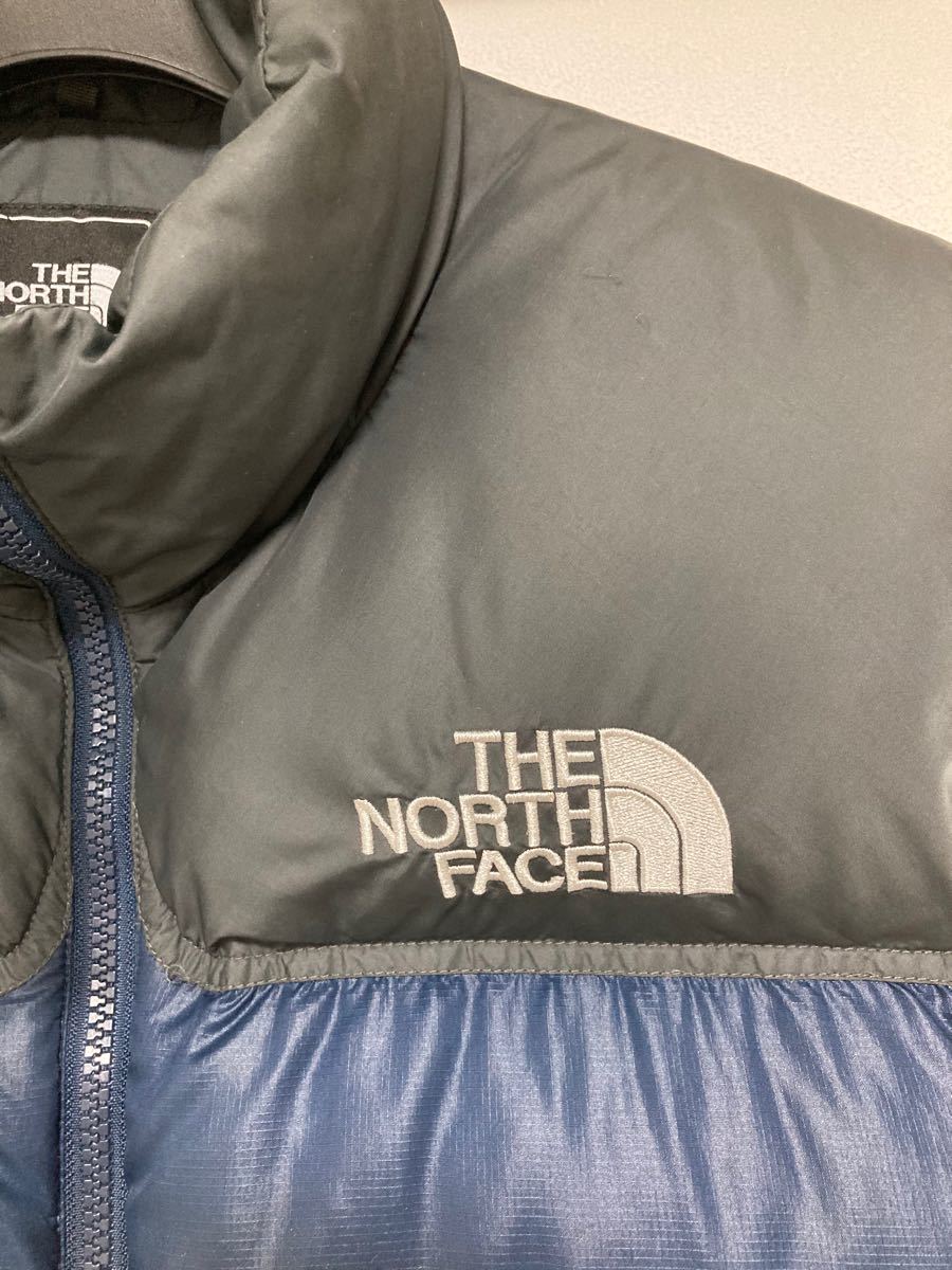 ★美品 THE NORTH FACE ノースフェイス 700フィル ネイビー グレー 紺色 灰色 ヌプシ ダウンベスト