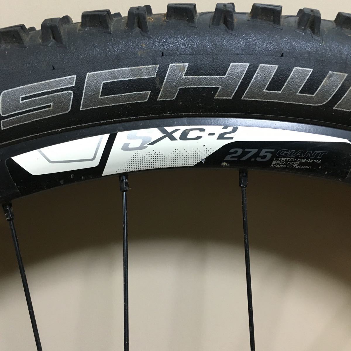 27 5インチホイール GIANT SXC-2 前後セット タイヤ・ローター付 27 5インチホイール GIANT SXC-2 前後セット タイヤ・ローター付