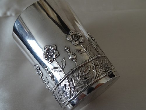 Grace античный Германия 1900 год примерно оригинальный серебряный ( solid * серебряный 800/1000) цветок en Boss. лабораторный стакан initial ввод solid silver 116g