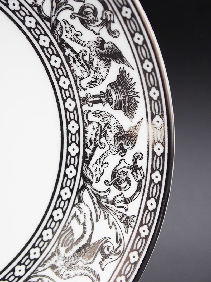 【廃盤品】 ウェッジウッド フロレンティーン プラチナ カップ＆ソーサー リー WEDGWOOD FLORENTINE PLATINUM CS #2 【レア】_画像8