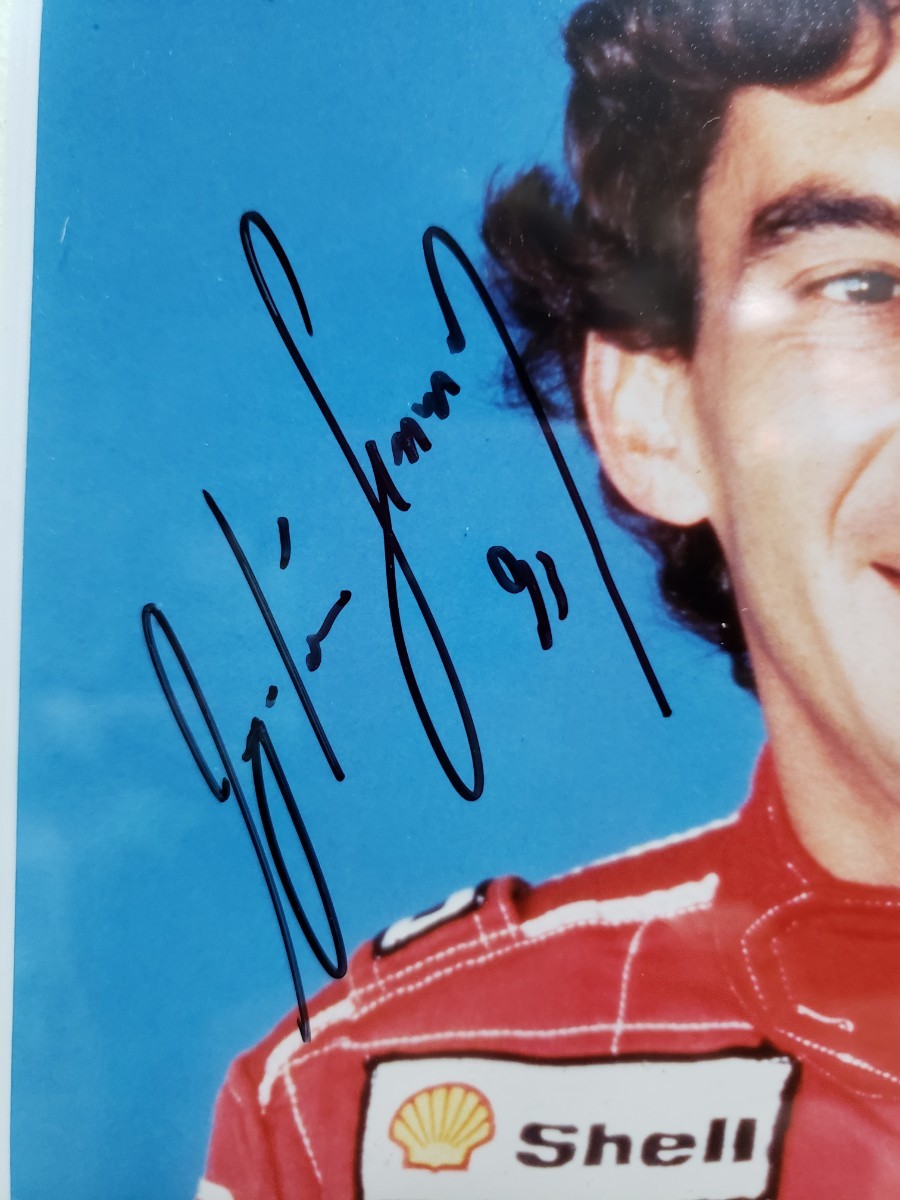 F1 【アイルトン・セナ】 直筆サイン 入り 生写真 1991年 本田技研 F1 関係者に配られた品物です