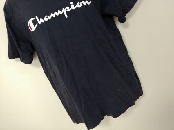 kkyj4975 ■ Champion ■ チャンピオン Tシャツ カットソー トップス 半袖 コットン ダークネイビー 濃紺 L_画像3