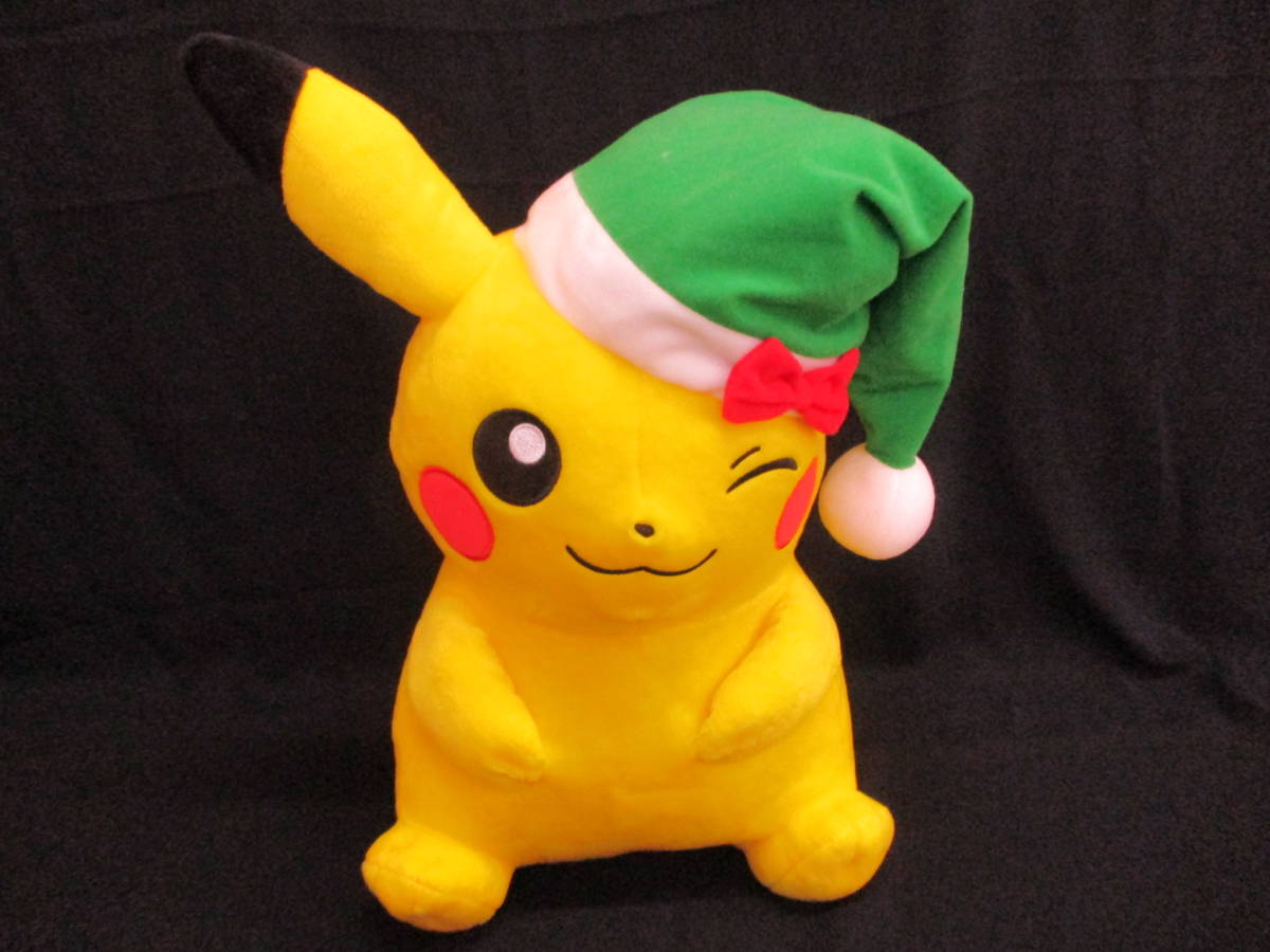 「ポケットモンスター めちゃでかクリスマス ピカチュウぬいぐるみ」　【中古】_画像1