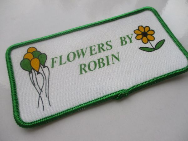 ビンテージ FLOWERS BY ROBIN 花 フラワー 風船 会社 ロゴ プリント ワッペン/企業 パッチ 刺繍 USA 古着 アメリカ アメカジ 489_画像4