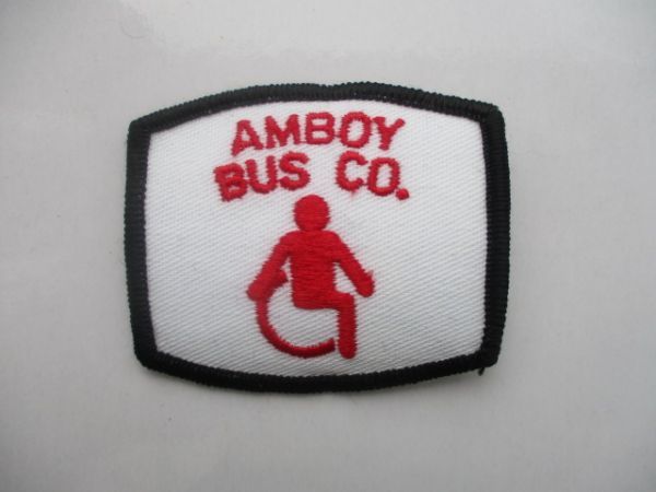 ビンテージ AMBOY BUS CO バス 車椅子 スクール ロゴ マーク ワッペン/パッチ 刺繍 USA カスタム 古着 海外 アメリカ ① 489_画像3
