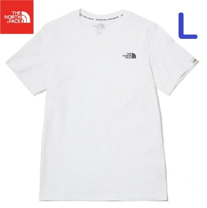 海外限定 ノースフェイス Tシャツ 半袖 綿100% ロゴ ホワイト Lサイズ K28