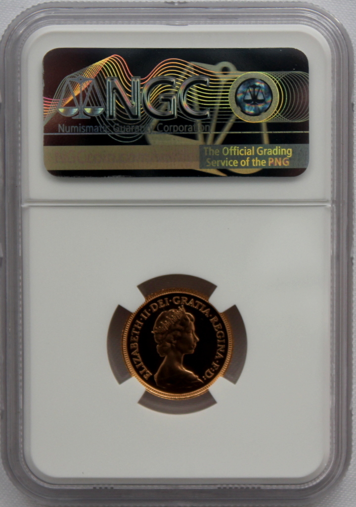 1982 イギリス エリザベス2世 1/2sov 金貨 NGC PF70UC 最高鑑定品！！_画像10