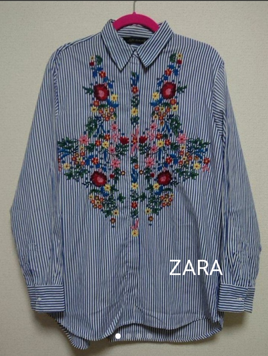 Paypayフリマ Zara ザラ 刺繍入りストライプシャツ サイズl Paypayフリマ Zara ザラ 刺繍入りストライプシャツ サイズl