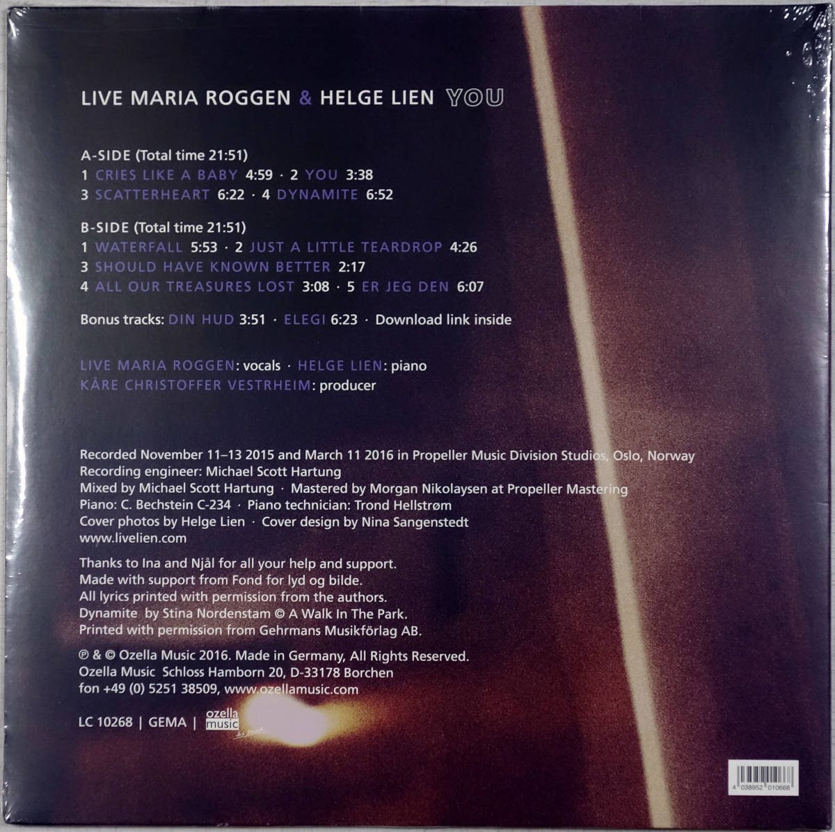 ◆LIVE MARIA ROGGEN & HELGE LIEN/YOU (GER LTD. LP/Sealed)_画像2