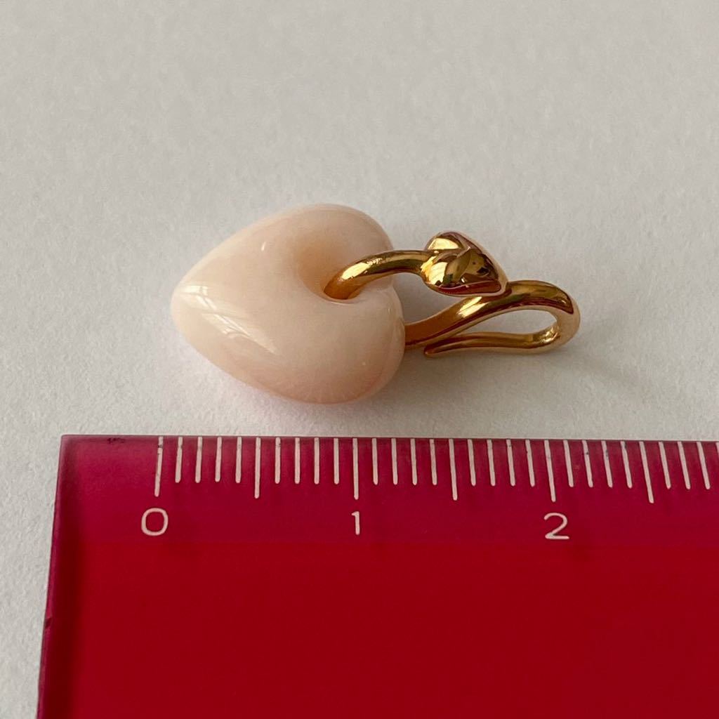 [ Star Jewelry ] K18PG rose quartz Heart. top 