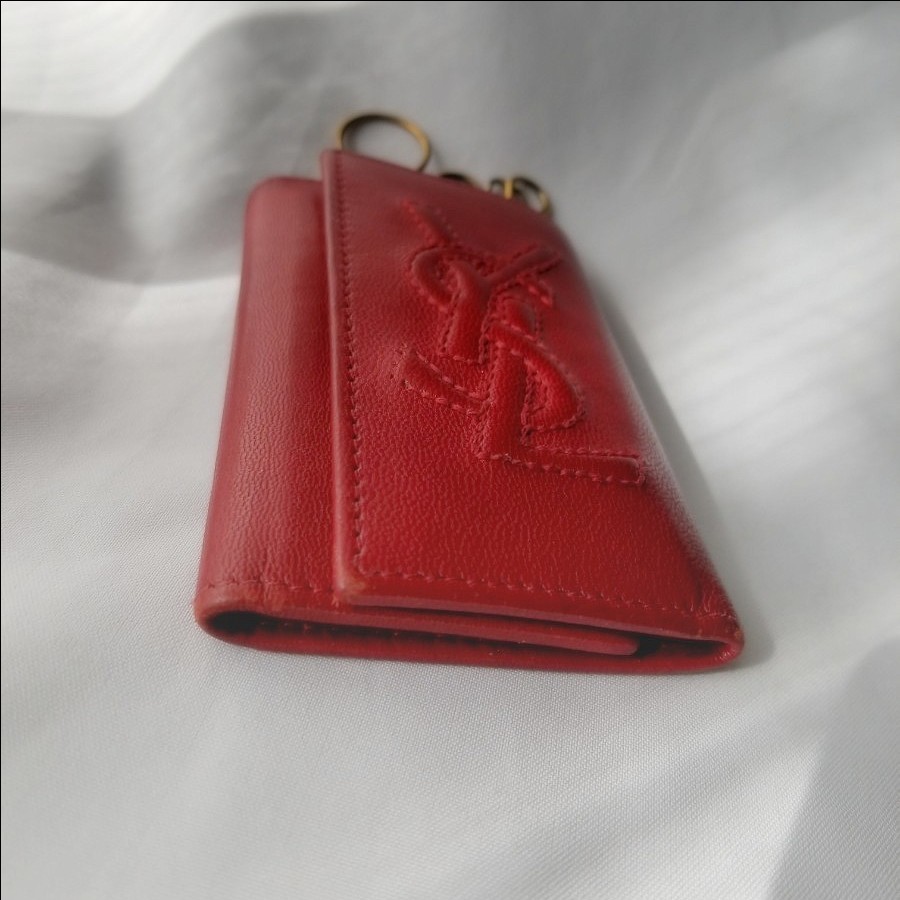 サンローラン 6連 キーケース レザー レッド 赤 YSL