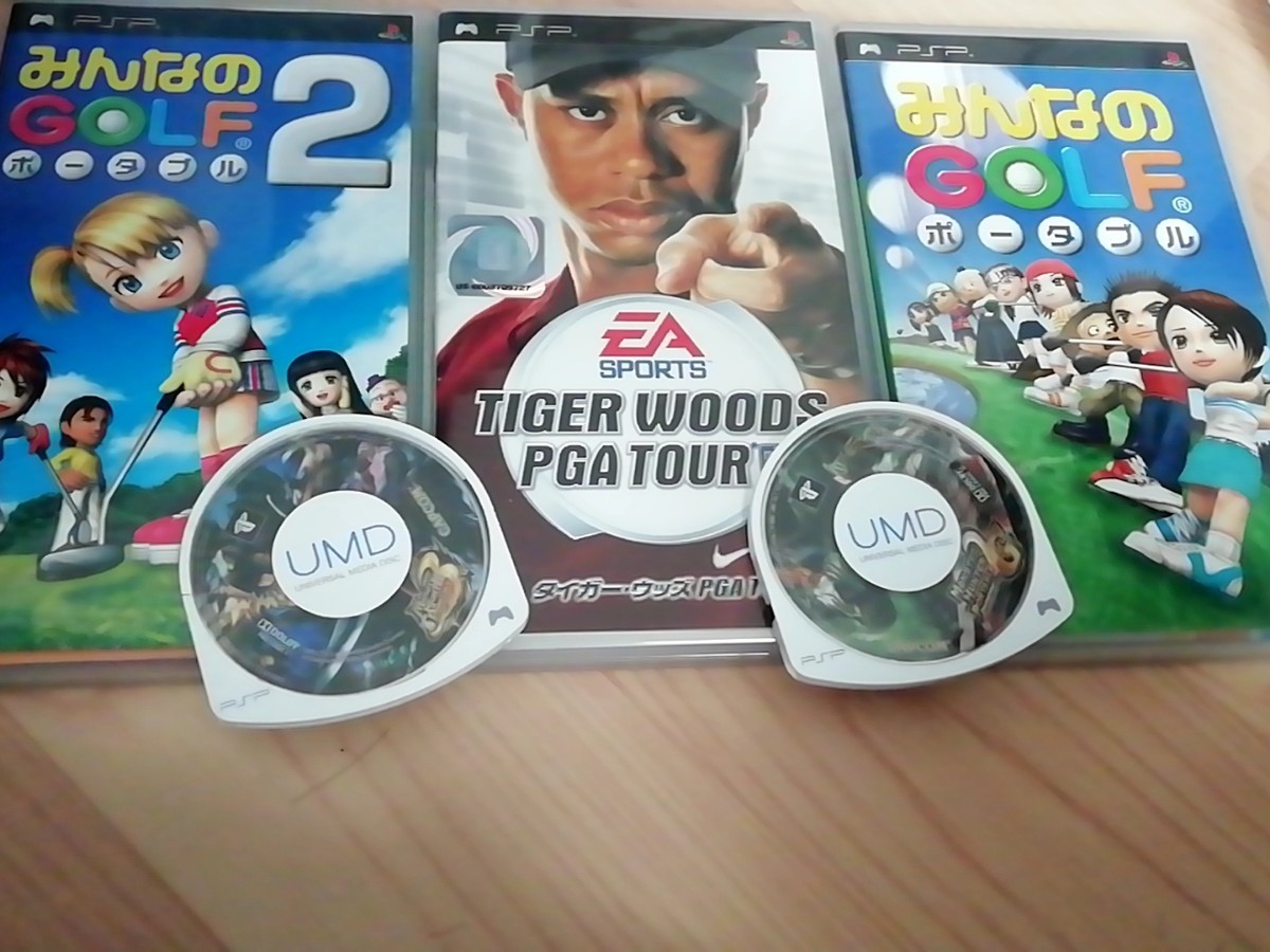 【PSP】タイガー・ウッズ PGA TOUR　みんなのGOLF2　モンハン　5本セット PSPソフト