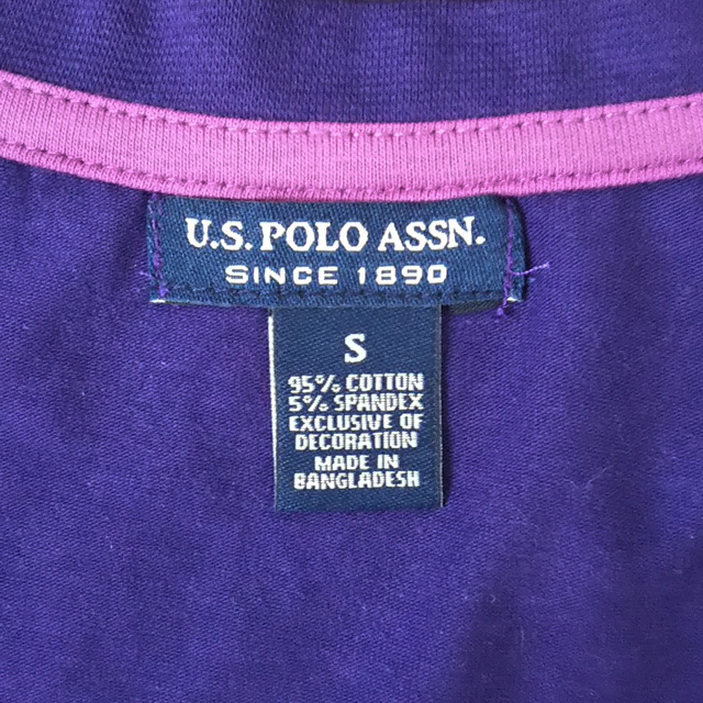 未使用 U.S.POLO ASSN Tシャツ Sサイズ Vネック レース 半袖 紫系 パープル ユーエスポロアッスン_画像5