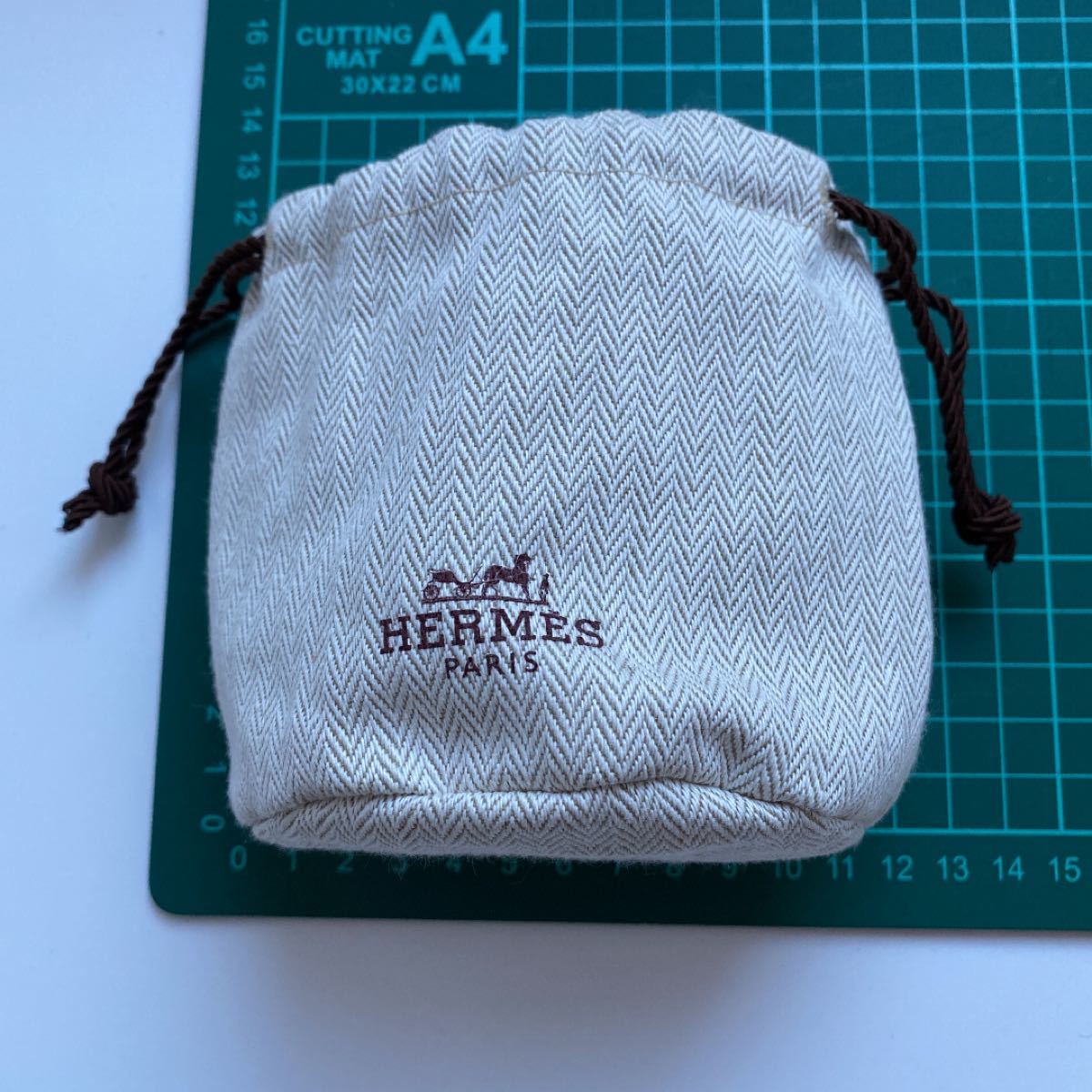 HERMES エルメス 巾着4種4点セット ヘリンボーン柄-
