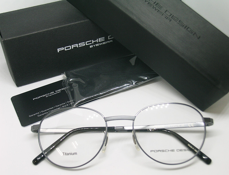 PORSCHE DESIGN 正規品 眼鏡フレーム メガネ P8306-D マットグレー オーバル チタン